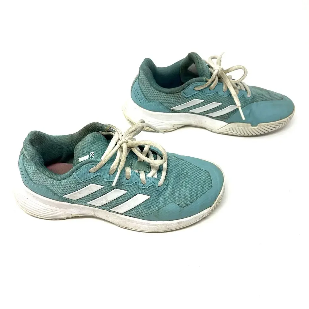 Adidas Size 7 PickleBall Shoes Teal Lace Up Sneaker‎ Outdoor Court Athletic wear